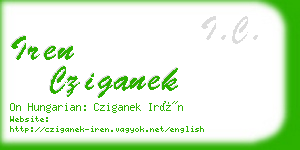 iren cziganek business card